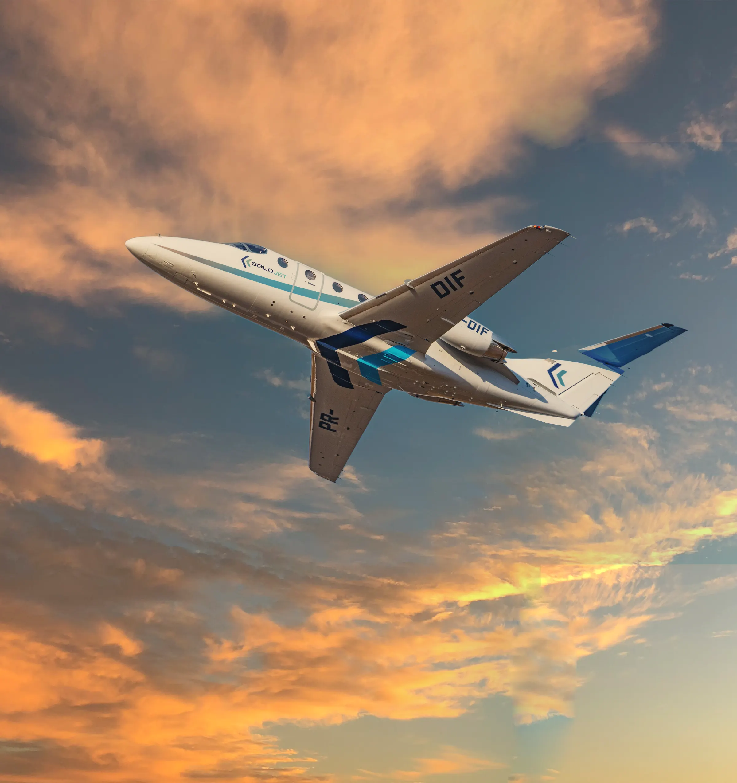 Hawker 400XP Solojet Shares em voo